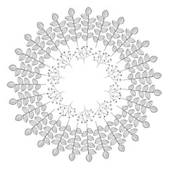 Circular crown with leaves vector illustration design