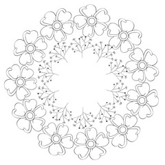 Circular crown with flowers vector illustration design