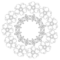 Circular crown with flowers vector illustration design