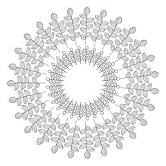 Circular crown with leaves vector illustration design