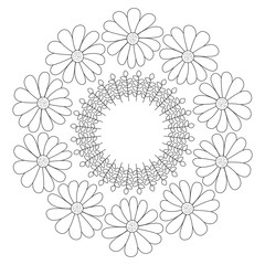 Circular crown with flowers vector illustration design