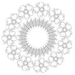 Circular crown with flowers vector illustration design