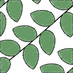 Leafy branch natural pattern vector illustration design