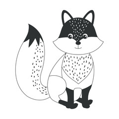 cute and tender fox vector illustration design