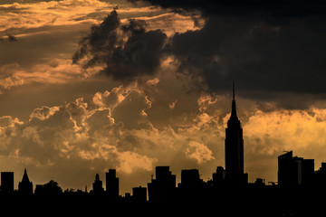 Sunset overlooking New York City