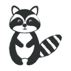 cute and tender raccoon vector illustration design