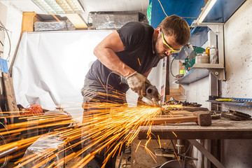welder  grinder metal an angle grinder