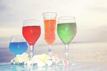 cocktail drinks at the beach