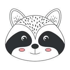 cute and tender raccoon vector illustration design