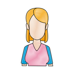 portrait woman young female cartoon people