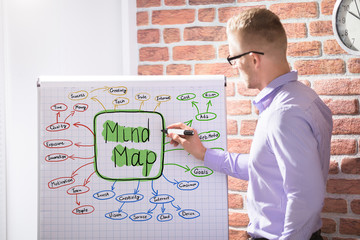 Businessman Drawing Mind Map Concept