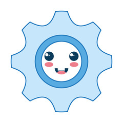 gears machinery kawaii character vector illustration design