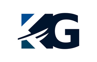 KG Negative Space Square Swoosh Letter Logo