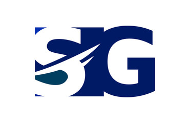 SG Negative Space Square Swoosh Letter Logo