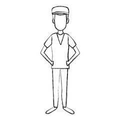 standing man young people cartoon image
