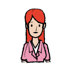 portrait woman young female cartoon people