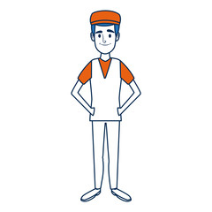 standing man young people cartoon image