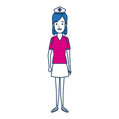 Fototapeta premium nurse female staff with uniform hat medical