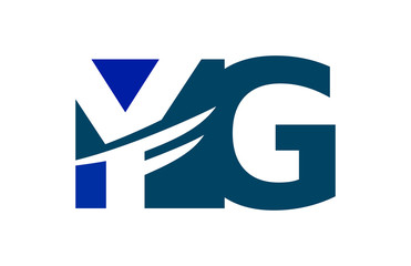 YG Negative Space Square Swoosh Letter Logo