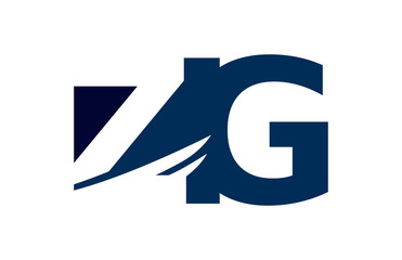 ZG Negative Space Square Swoosh Letter Logo