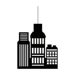 Obraz premium business buildings skyscrapers exterior silhouette