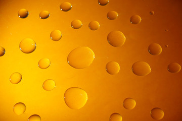 Water Drops On Blue Background.