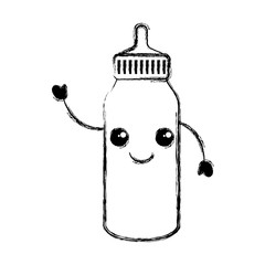 bottle baby kawaii character vector illustration design