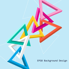 Abstract Background with Colorful Intersecting Triangles. Flat Design Vector Illustration. 
