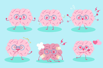 cute cartoon brain