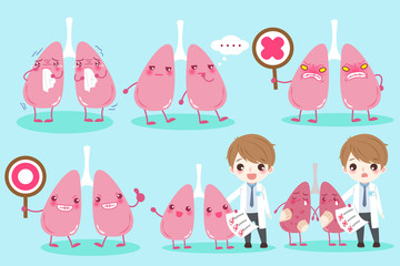 cartoon doctor with lung