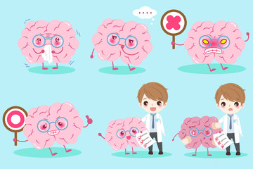 cartoon doctor with brain