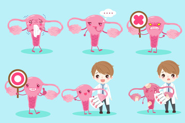 cartoon doctor with uterus