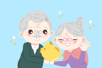 cute cartoon old couple