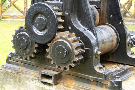 The Vintage worm gear of a sugar  mill