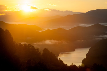 Golden sunrise over the Smoky Mountains
