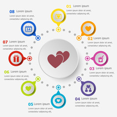 Infographic template with love icons
