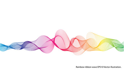 Rainbow ribbon wave isolated