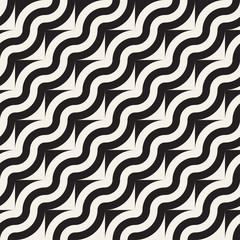 Abstract geometric pattern with stripes, lines. Seamless vector ackground. Black and white lattice texture.