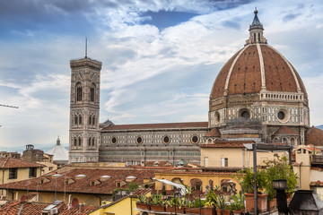 Fototapeta na wymiar Florence Duomo from the hotel terrace