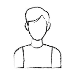 portrait man young character people image vector illustration