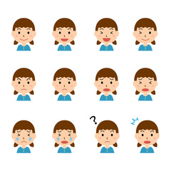 女の子　表情　セット