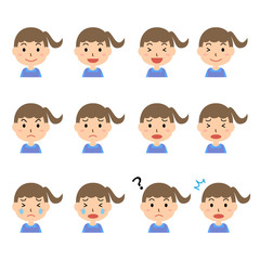 女の子　表情　セット