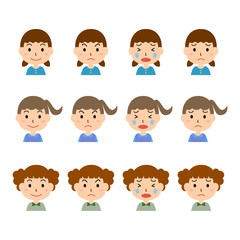 女の子　表情　セット