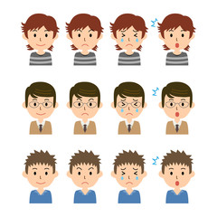 男性　表情　セット