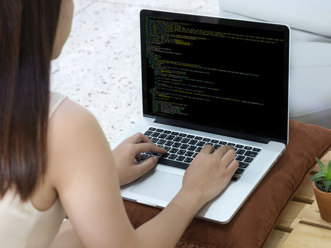 Developer Team Working Laptop Computer Mobile Application Softwareand Web Design Online Technology Content script to display