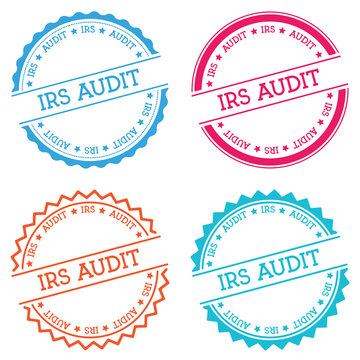 IRS Audit Badge Isolated On White Background. Flat Style Round Label With Text. Circular Emblem Vector Illustration.