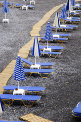 Beach with sunbeds