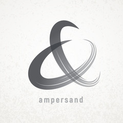 Ampersand. Elegant vector symbol on grunge background