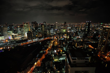 Fototapeta na wymiar The night scene of Osaka.