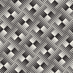 Vector Seamless Geometric Pattern. Regular Tiled Ornament. Cross Tilig Abstract Background. Modern Halftone Mosaic Texture.